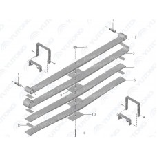 2901-00253 Передняя листовая рессора в сборе Yutong (Ютонг)