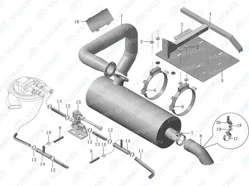 1203-25795 Выхлопная задняя трубка Yutong (Ютонг) 1203-25795 Выхлопная задняя трубка Yutong (Ютонг)