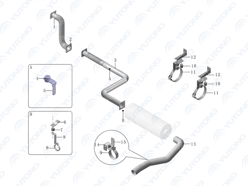 1203-35535 Выхлопной патрубок Yutong (Ютонг) 1203-35535 Выхлопной патрубок Yutong (Ютонг)