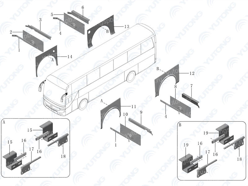 3102-06009 Правый задний колпак в норме Yutong (Ютонг) 3102-06009 Правый задний колпак в норме Yutong (Ютонг)