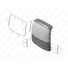 5302-08267 Переднее ветровое слоистое стекло Yutong (Ютонг)