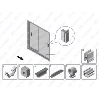 5403-46405 Стекло окна алюминей рамы, левое шестое, вперёд Yutong (Ютонг)