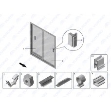 5403-46406 Стекло окна алюминей рамы, левое шестое, позади Yutong (Ютонг)