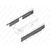 5403-78093 Стекло правого четвёртого бокового окна Yutong (Ютонг)