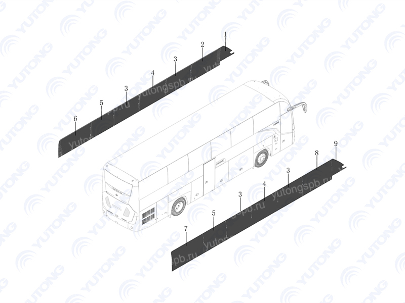 5403-98342 Однослойное закрытое стекло, на пассажирской двери Yutong (Ютонг) 5403-98342 Однослойное закрытое стекло, на пассажирской двери Yutong (Ютонг)