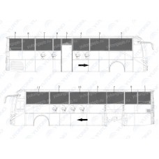 5403-98415 Закрытй стеклопакет, правый конец, светло-серый Yutong (Ютонг)