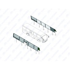 5403-98421 Пустотелое закрытое стекло, верхнее средней двери , 6947HN, Yutong (Ютонг)