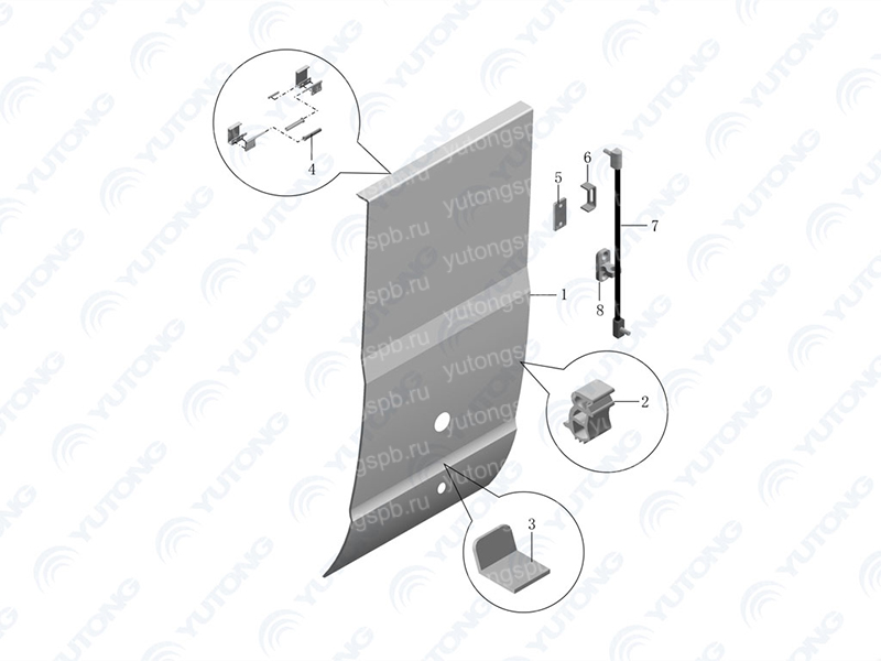 5911-04377 Дверь отсека плотная, F381, 298, 55, 55, кронштейн фары H Yutong (Ютонг) 5911-04377 Дверь отсека плотная, F381, 298, 55, 55, кронштейн фары H Yutong (Ютонг)