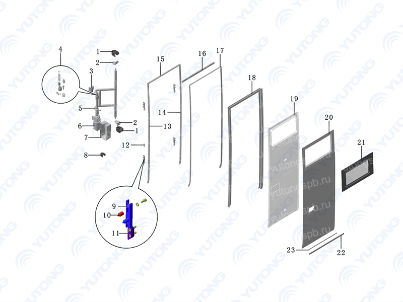 6103-02753 Закрытый стеклопакет для двери пассажира Yutong (Ютонг) 6103-02753 Закрытый стеклопакет для двери пассажира Yutong (Ютонг)