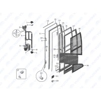 6103-02814 Закрытое стекло пассажирской двери, входная дверь Yutong (Ютонг)