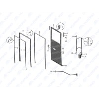 6201-05688 Каркас наружной двери в сборе, средняя дверь Yutong (Ютонг)