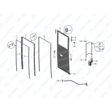 6201-05688 Каркас наружной двери в сборе, средняя дверь Yutong (Ютонг)