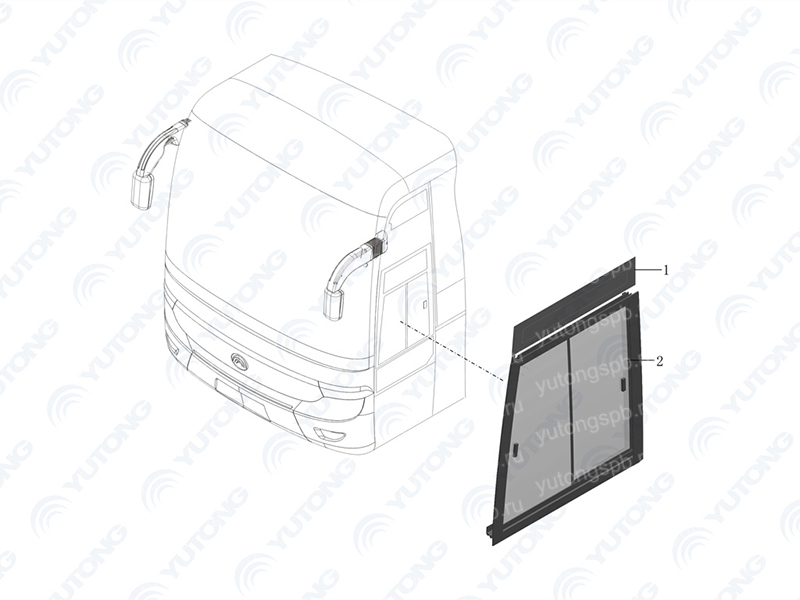 6403-02607 Стекло верхней части водительского окна Yutong (Ютонг) 6403-02607 Стекло верхней части водительского окна Yutong (Ютонг)