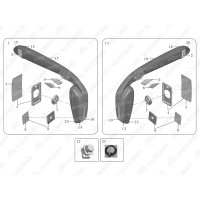 8202-06177 корпус стрела зеркала - левый Yutong (Ютонг)