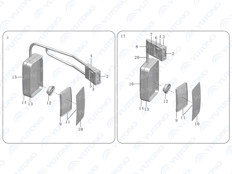 8202-08161 Зеркало заднего вида Yutong (Ютонг) 8202-08161 Зеркало заднего вида Yutong (Ютонг)