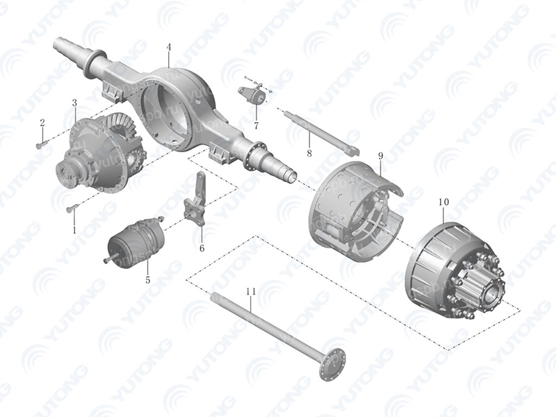 Полуось задняя левая (Оригинал) Yutong 240303045 Полуось задняя левая (Оригинал) Yutong 240303045