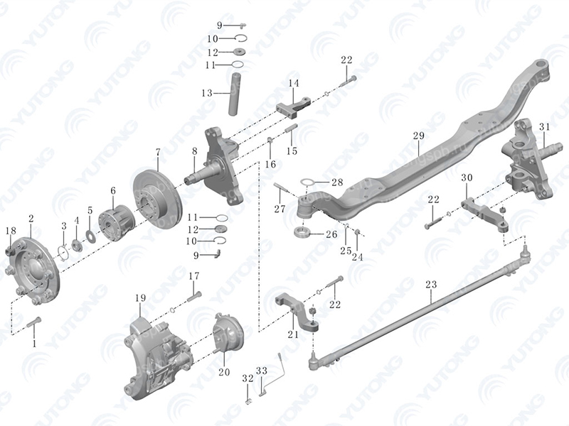 3001-02573 Передний вал Yutong (Ютонг) 3001-02573 Передний вал Yutong (Ютонг)