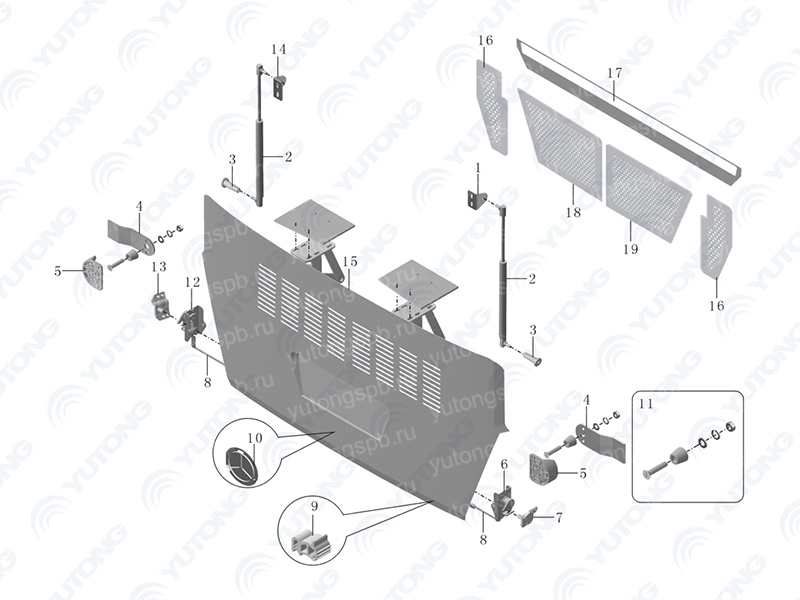 5604-03719 Крышка моторного отсека ZK6122H9 Ютонг (Yutong)